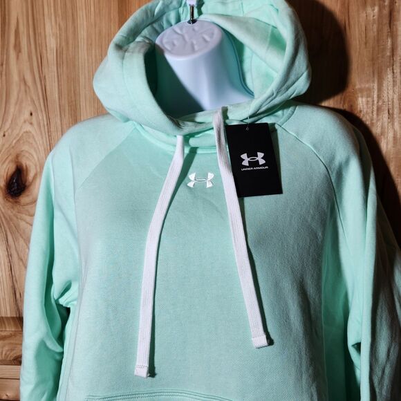 Under Armour Women’s Hoodie Large NWT Turquoise Cotton Blend - Picture 4 of 8